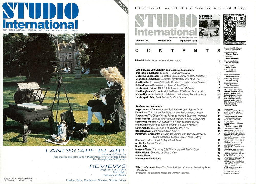 Studio International, Grizedale Article, cover and contents