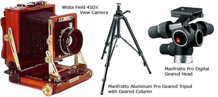 4x5 camera and tripod